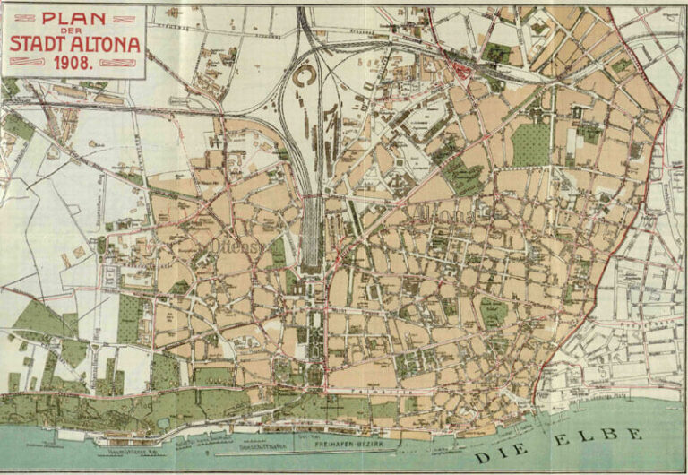 Stadtplan Altona von 1908