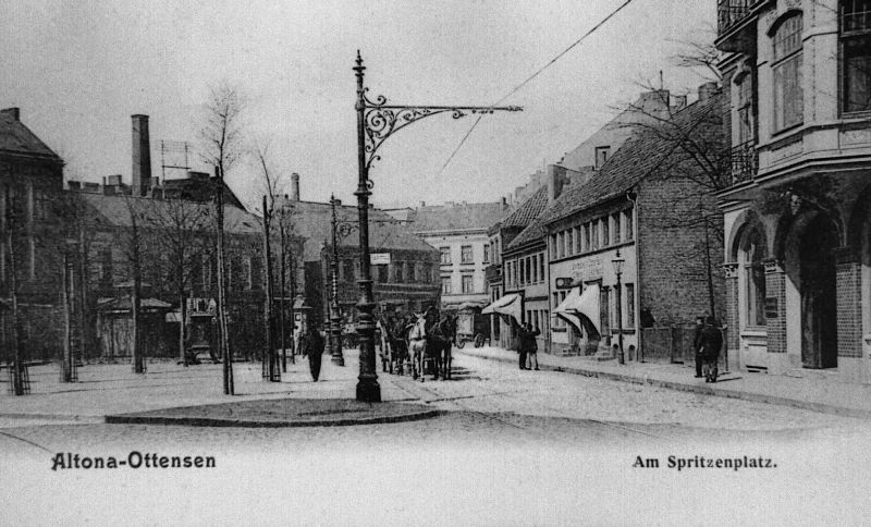 Postkarte "Am Spritzenplatz" um 1910